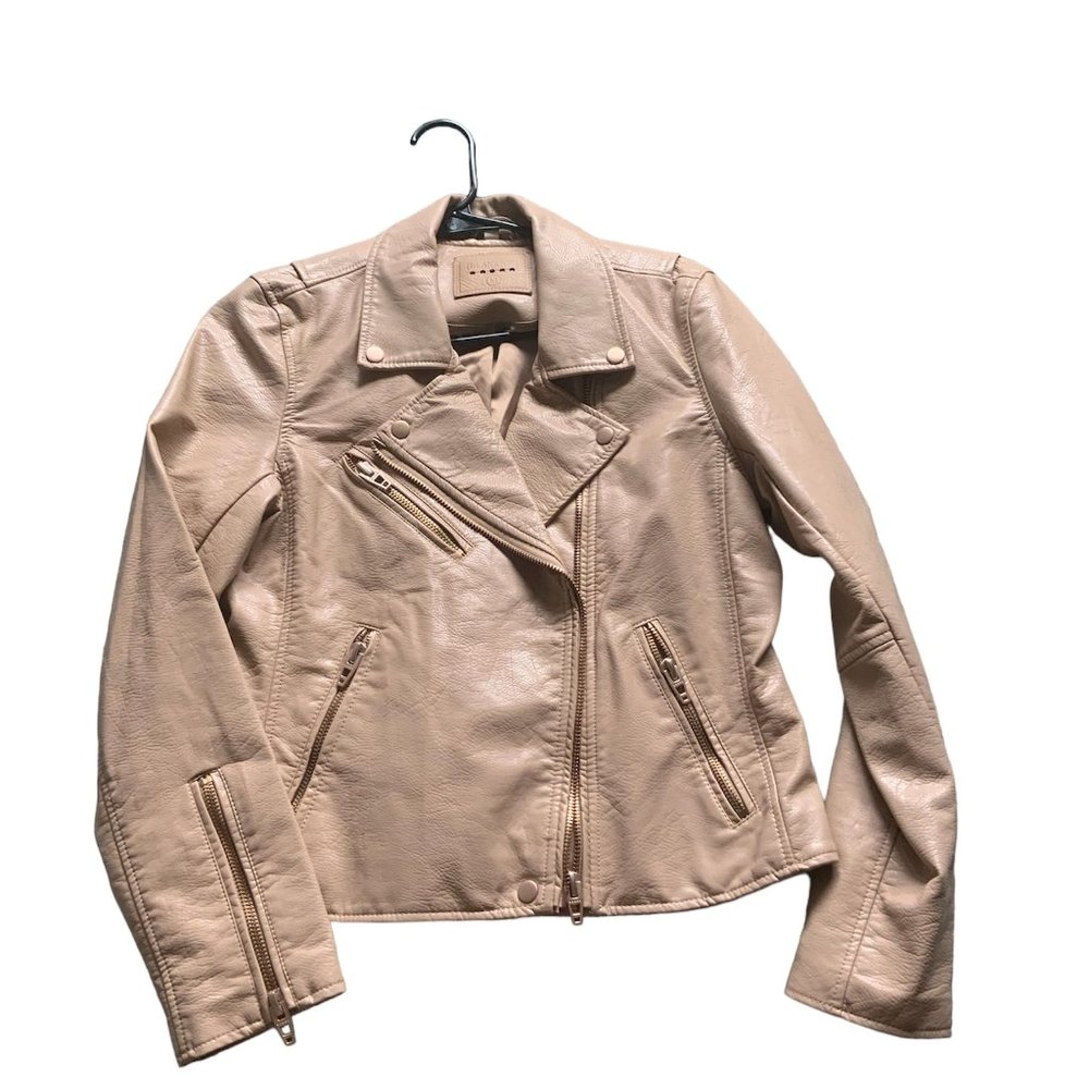 Womens Luxury Clothing Semi Fitted Vegan Leather Motorcycle Jacket